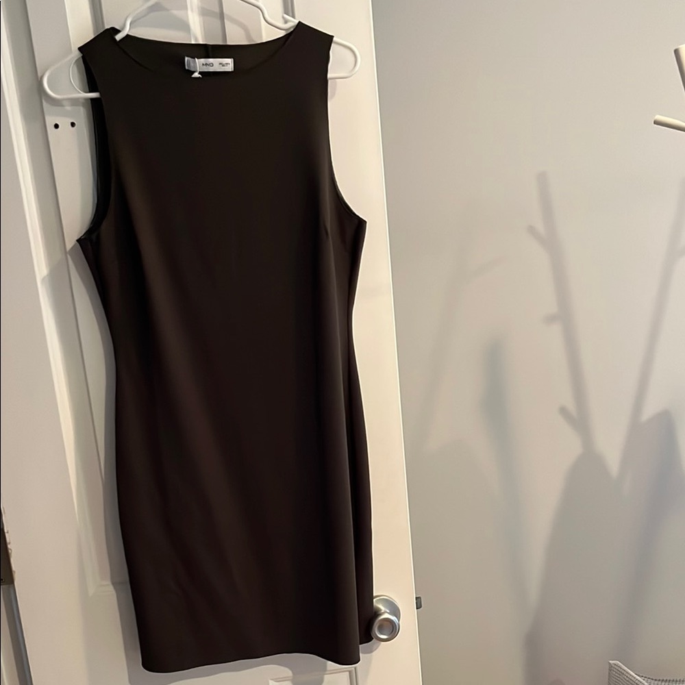 Mango olive green Sleeveless Mini Dress